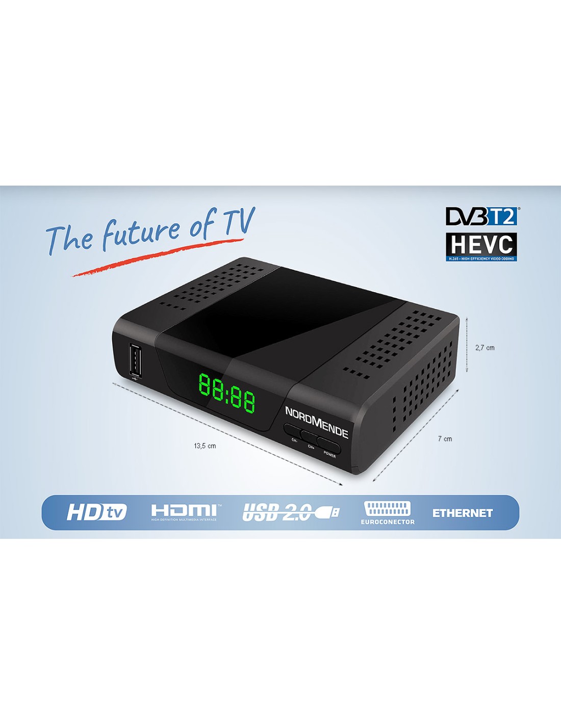 NORDMENDE Receptor TDT DVB-T2 HEVC ZAP26510ND-L