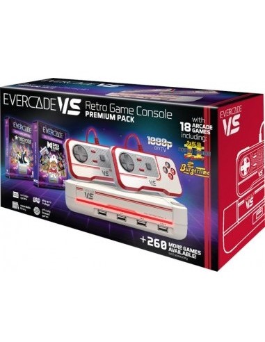 Evercade VS Retro Game Console Premium Pack - Blanca y roja - Sin Juegos