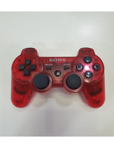 Mando Dual Shock Sony PlayStation 3 Red Clear