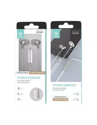 Auriculares Stereo 3.5 mm WC3481 Blanco